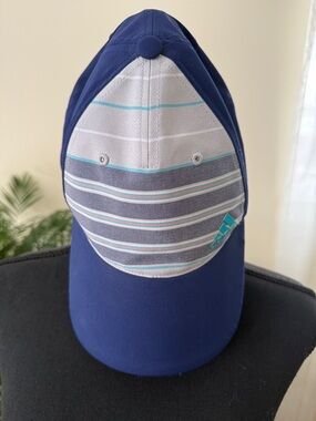 adidas Navy Blue Cap with Gray and Teal Stripes